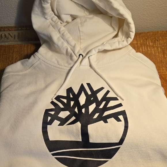 Timberland Off-White Hoodie with Black Tree Logo - Picture 4 of 4